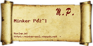Minker Pál névjegykártya